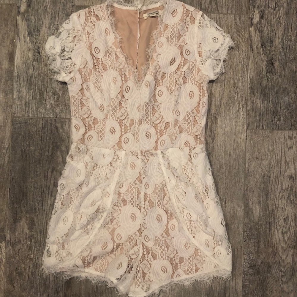 Floral lace romper